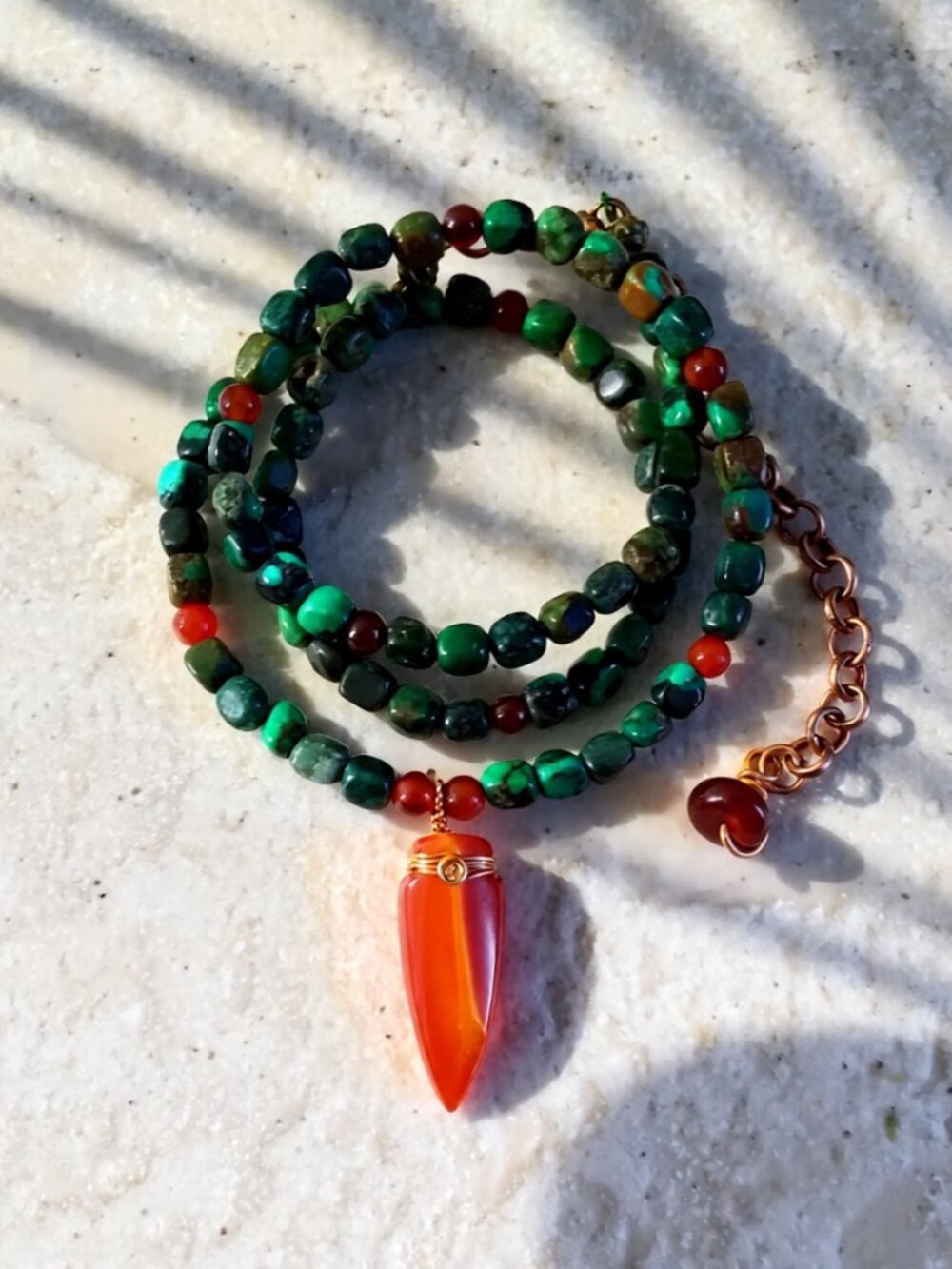 Handmade! Necklace or Wrap Bracelet??? Wear it either Way! Agate Arrowhead